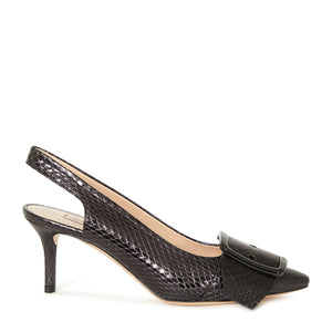 Casadei - Leather 60mm Slingback Pumps Black