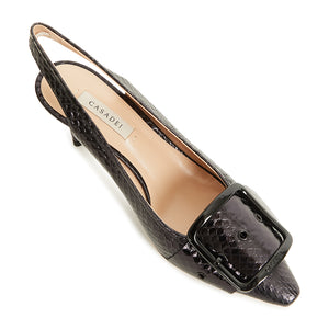 Casadei - Leather 60mm Slingback Pumps Black