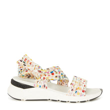 Load image into Gallery viewer, Casadei - Polka Dot Silk-blend Runner Sandals Multi-color
