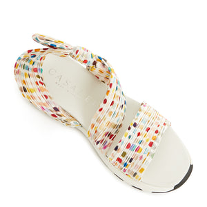 Casadei - Polka Dot Silk-blend Runner Sandals Multi-color