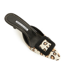 Load image into Gallery viewer, Manolo Blahnik - Mafrisa 50 Calf Hair Mules Leopard Print