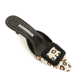 Manolo Blahnik - Mafrisa 50 Calf Hair Mules Leopard Print