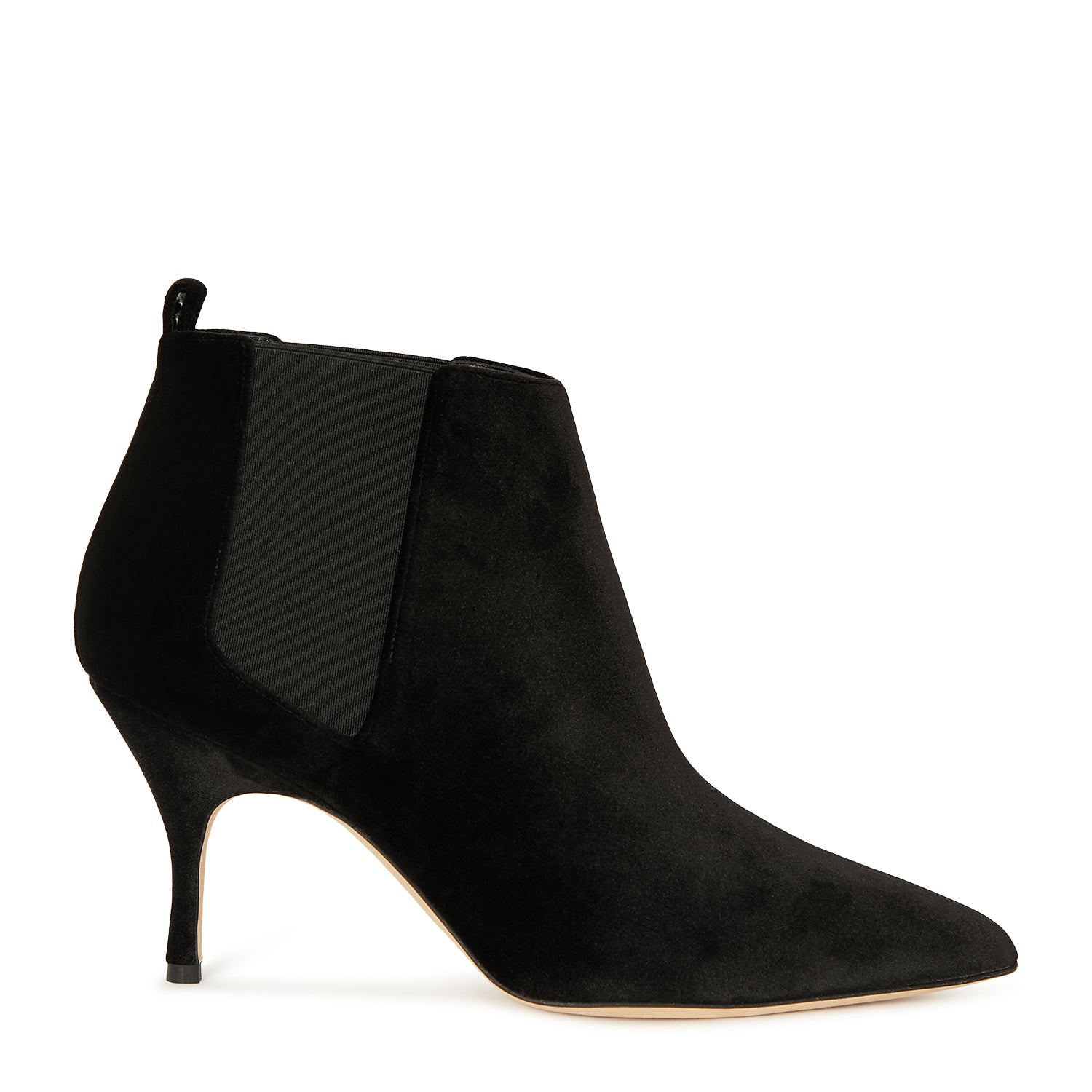 [MANOLO BLAHNIK]DILDI チェルシーブーツ ヒール10.5㎝ スエード Manolo Blahnik - Dildi velvet Chelsea boots 70mm Black