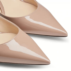 Jimmy Choo - Bing 65 Patent Leather Mules with Crystal Strap Nude