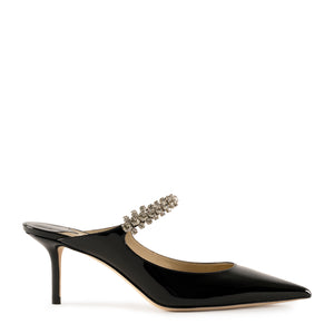 Jimmy Choo - Bing 65 Patent Leather Mules with Crystal Strap Black