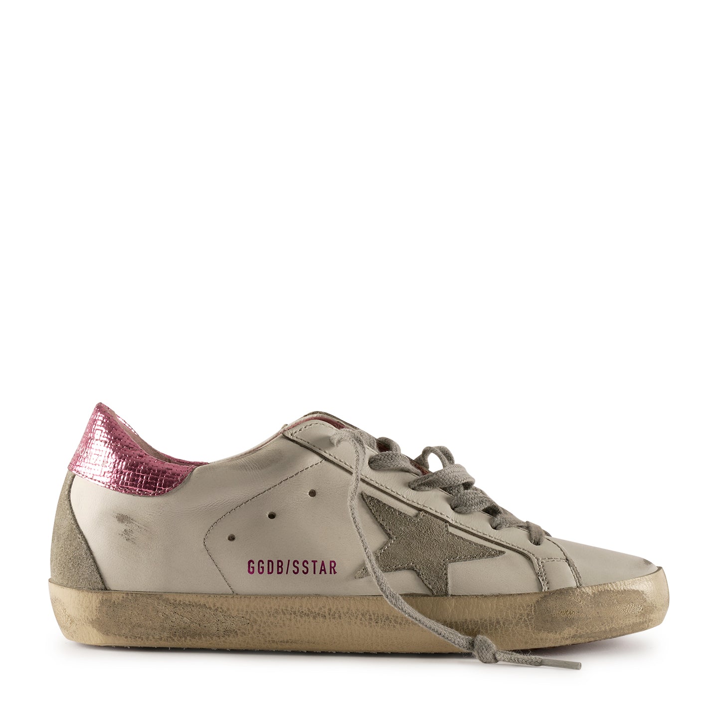 Golden Goose - Superstar Low-top Laminated Sneakers White-Ice Pink