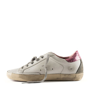 Golden Goose - Superstar Low-top Laminated Sneakers White-Ice Pink
