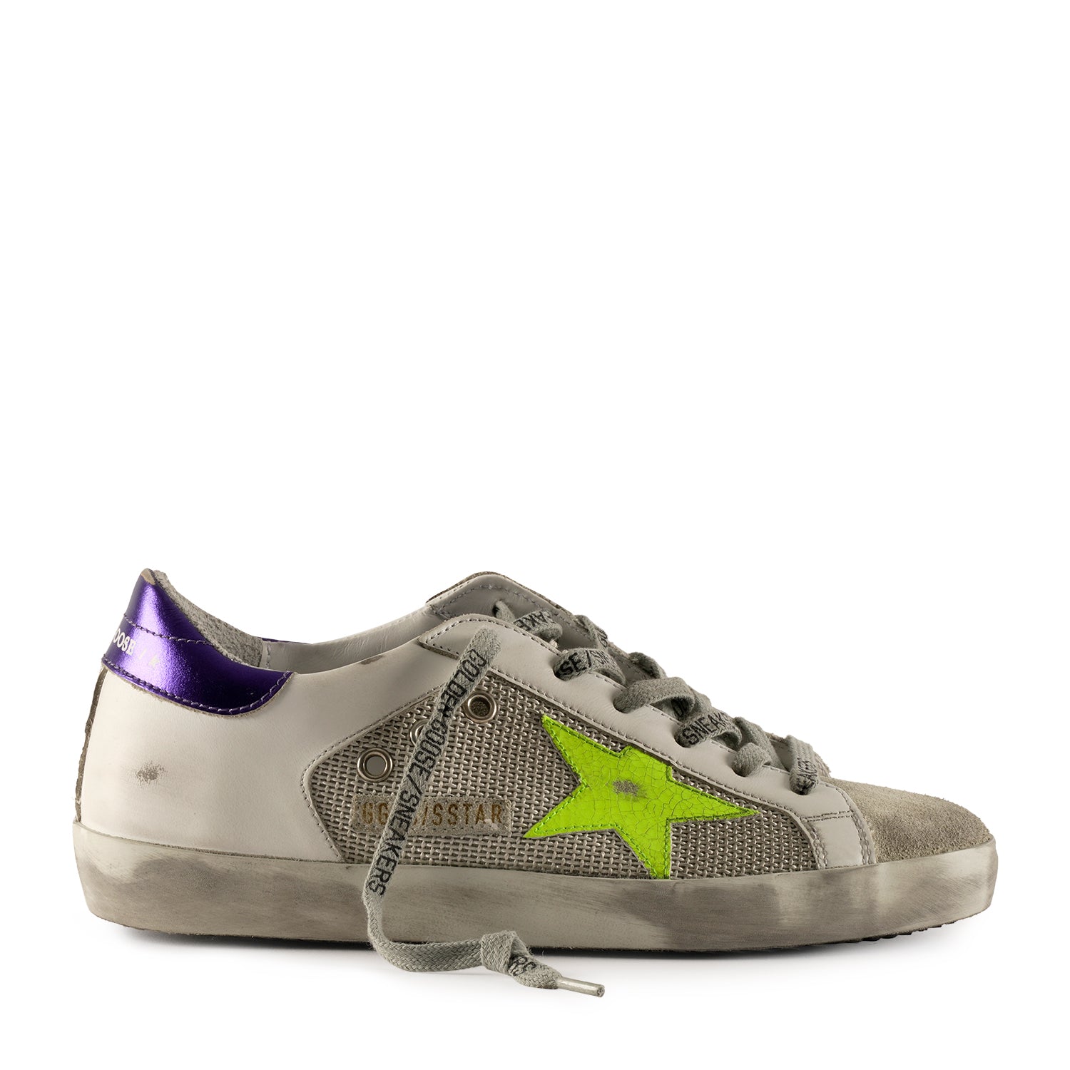 Golden Goose Superstar Bright Yellow Embellished Sneakers Ice Silver