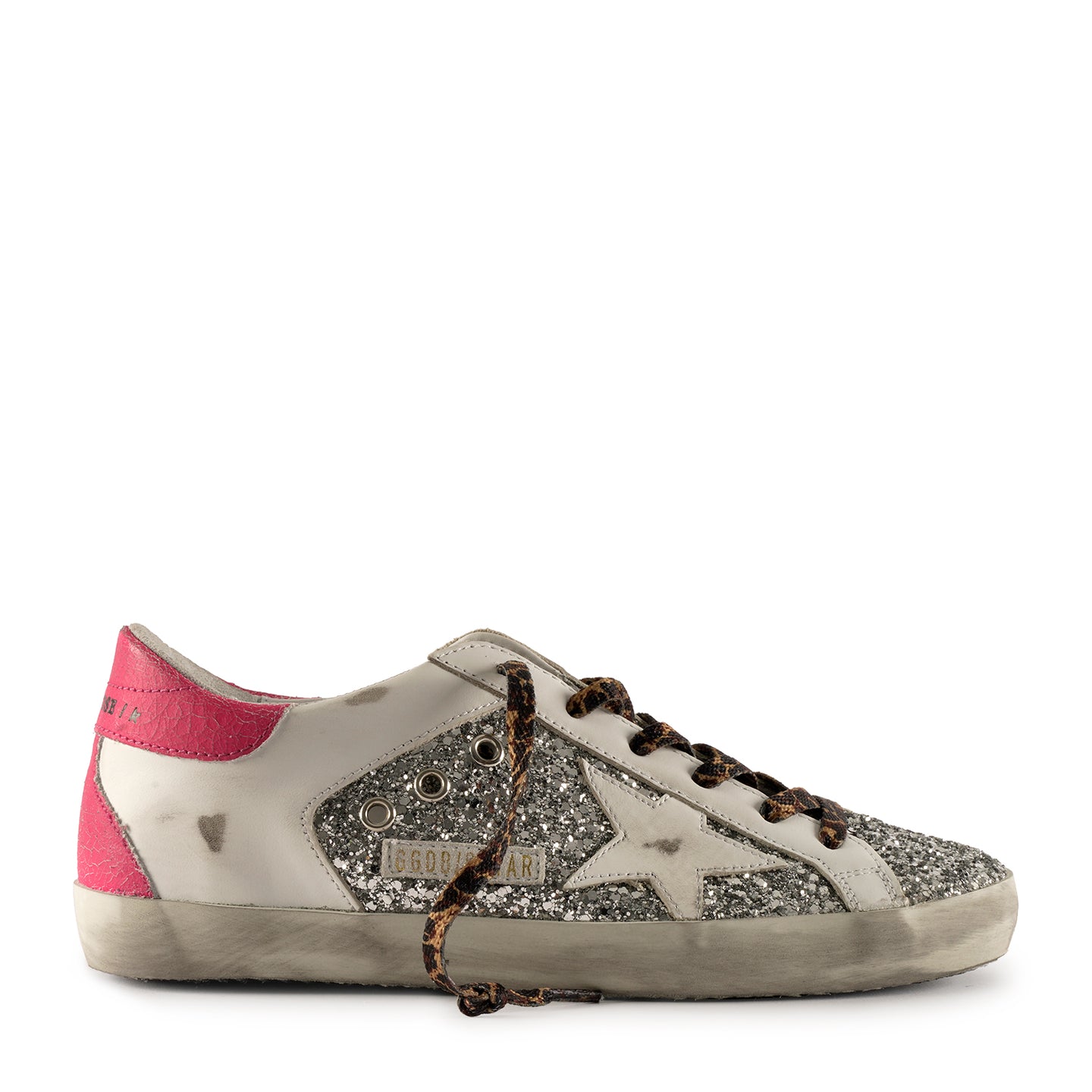 Golden Goose - Superstar Glitter Lace-up Sneakers White-Silver-Pink –