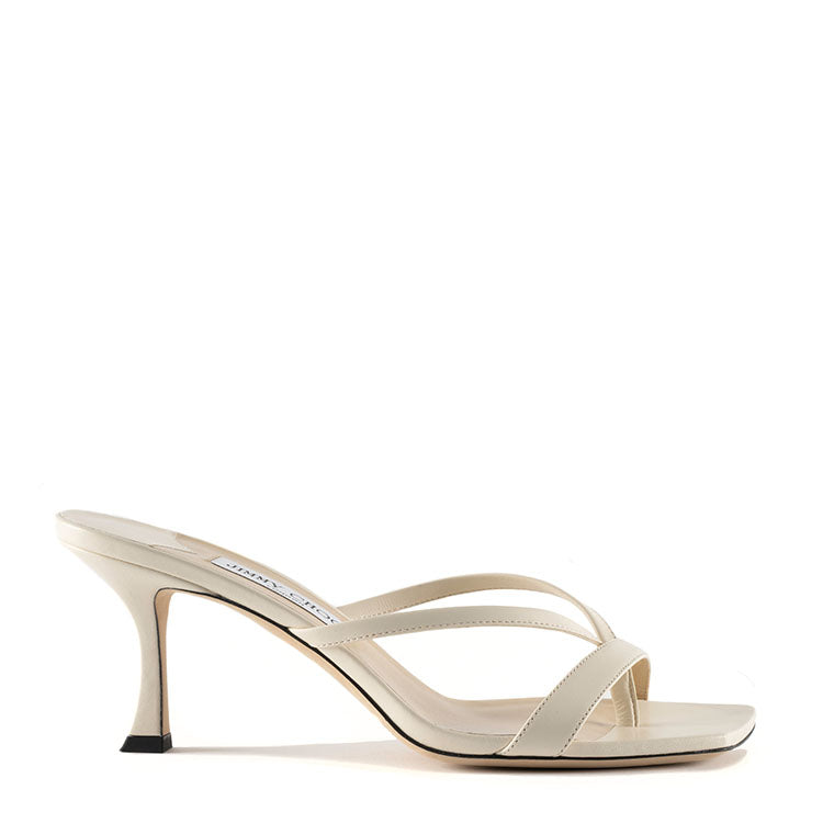 Jimmy Choo - Maelie 70 Leather Strap Sandals Latte-White Jimmy Choo - Maelie 70 Leather Strap Sandals Latte-White