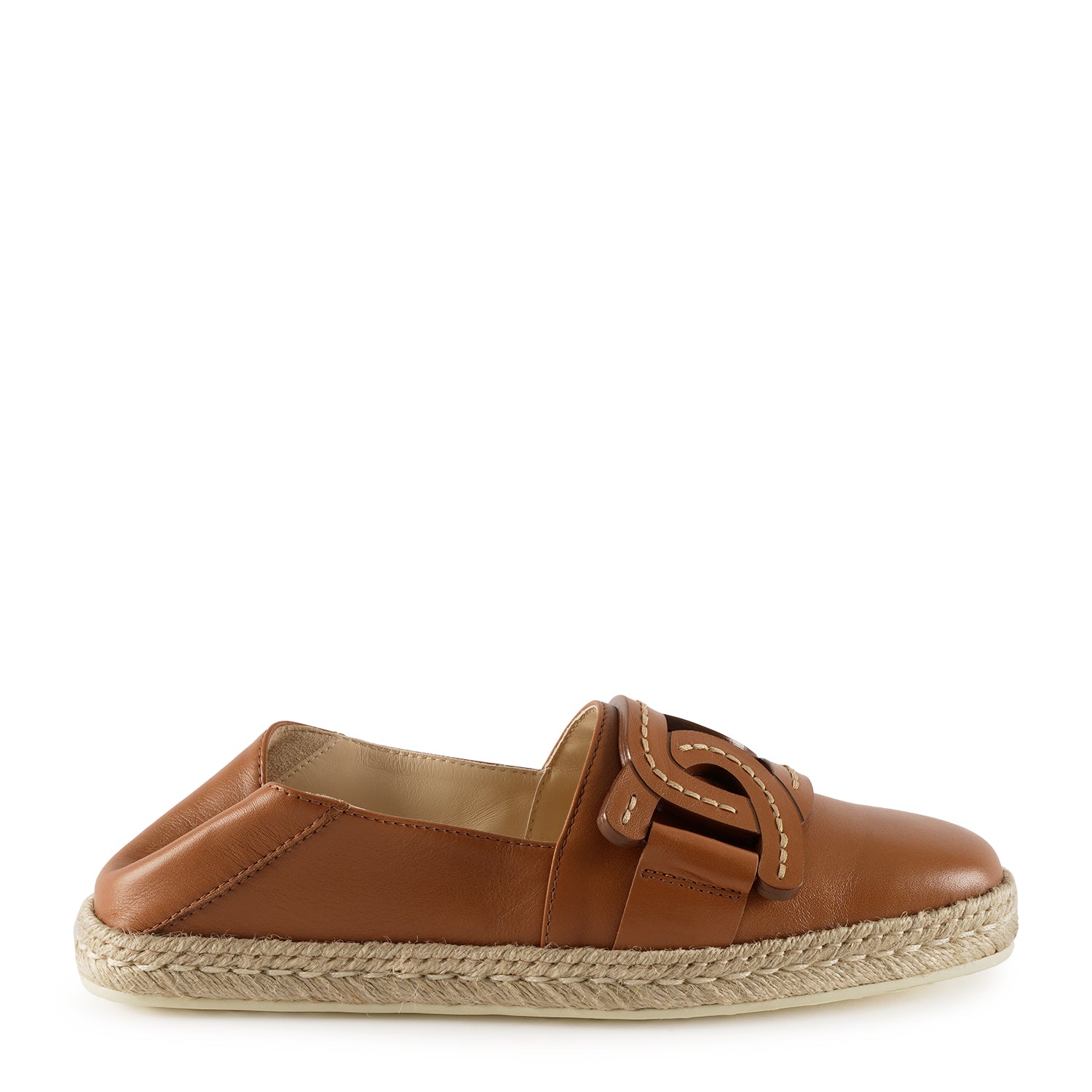 Tod's - Leather Chain Espadrilles Brown –